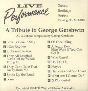 Live Performance A Tribute to George Gershwin Yamaha Floppy